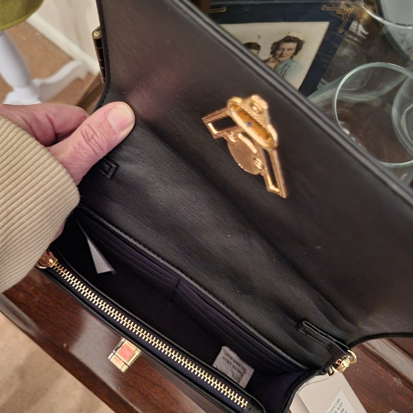 Valentino Orlandi Black Crossbody Bag with Gold Accents - Picture 6 of 6